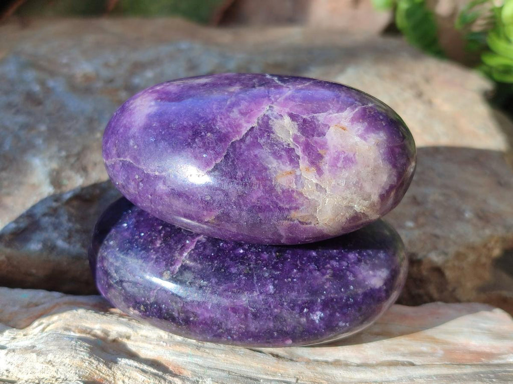 Polished Lepidolite Free Forms x 12 From Zimbabwe - Toprock Gemstones and Minerals 