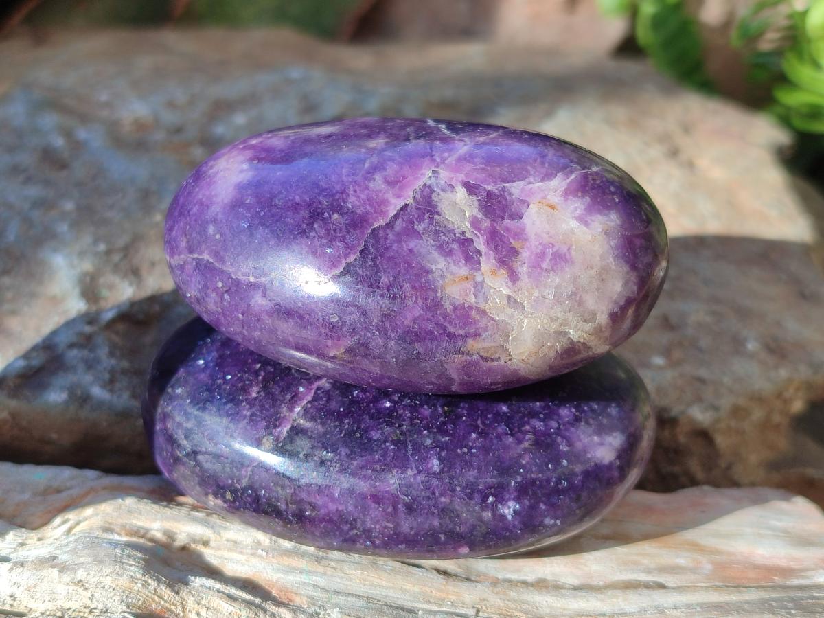 Polished Lepidolite Free Forms x 12 From Zimbabwe - Toprock Gemstones and Minerals 