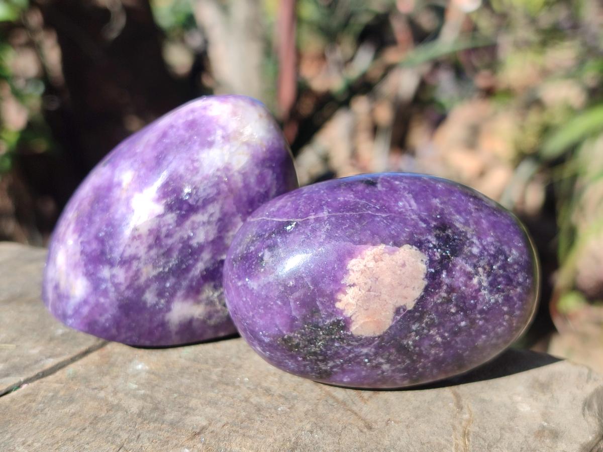 Polished Lepidolite Free Forms x 12 From Zimbabwe - Toprock Gemstones and Minerals 