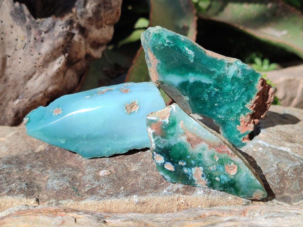 Polished One Side Mtorolite Chrysoprase Slices x 24 From Mutorashanga, Zimbabwe - Toprock Gemstones and Minerals 