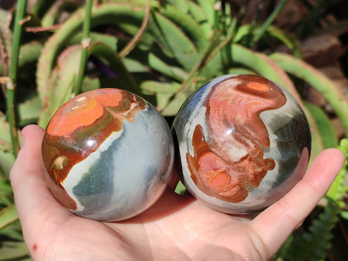 Polished Polychrome Jasper Spheres x 4 From Androka, Madagascar - Toprock Gemstones and Minerals 