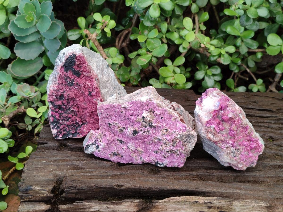 Natural Salrose Cobaltoan Dolomite Specimens x 3 From Kakanda, Congo - Toprock Gemstones and Minerals 