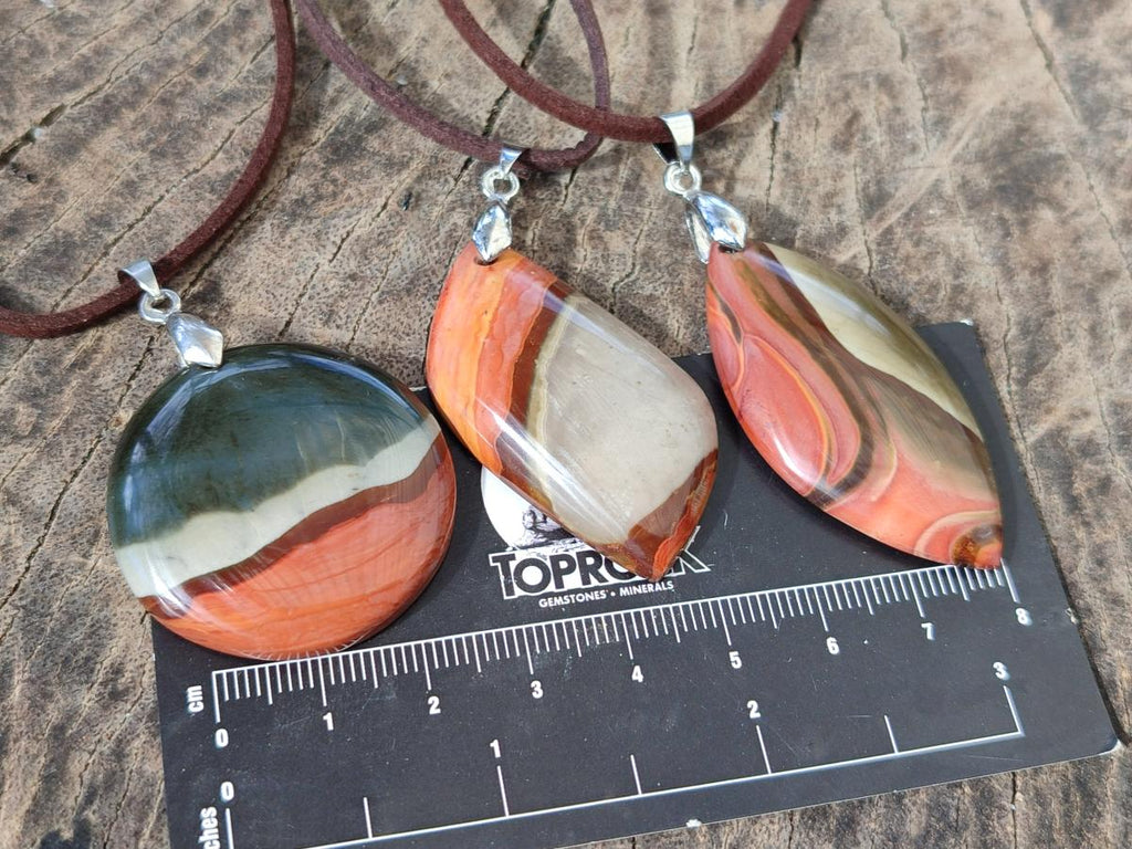 Hand Made Mix of Polychrome Jasper and Smokey Quartz Necklaces x 12 From Madagascar - Toprock Gemstones and Minerals 