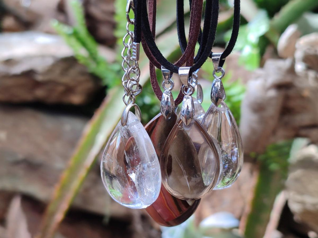 Hand Made Mix of Polychrome Jasper and Smokey Quartz Necklaces x 12 From Madagascar - Toprock Gemstones and Minerals 