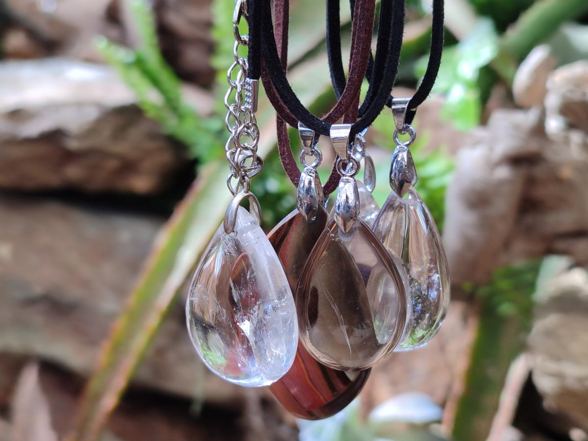 Hand Made Mix of Polychrome Jasper and Smokey Quartz Necklaces x 12 From Madagascar - Toprock Gemstones and Minerals 