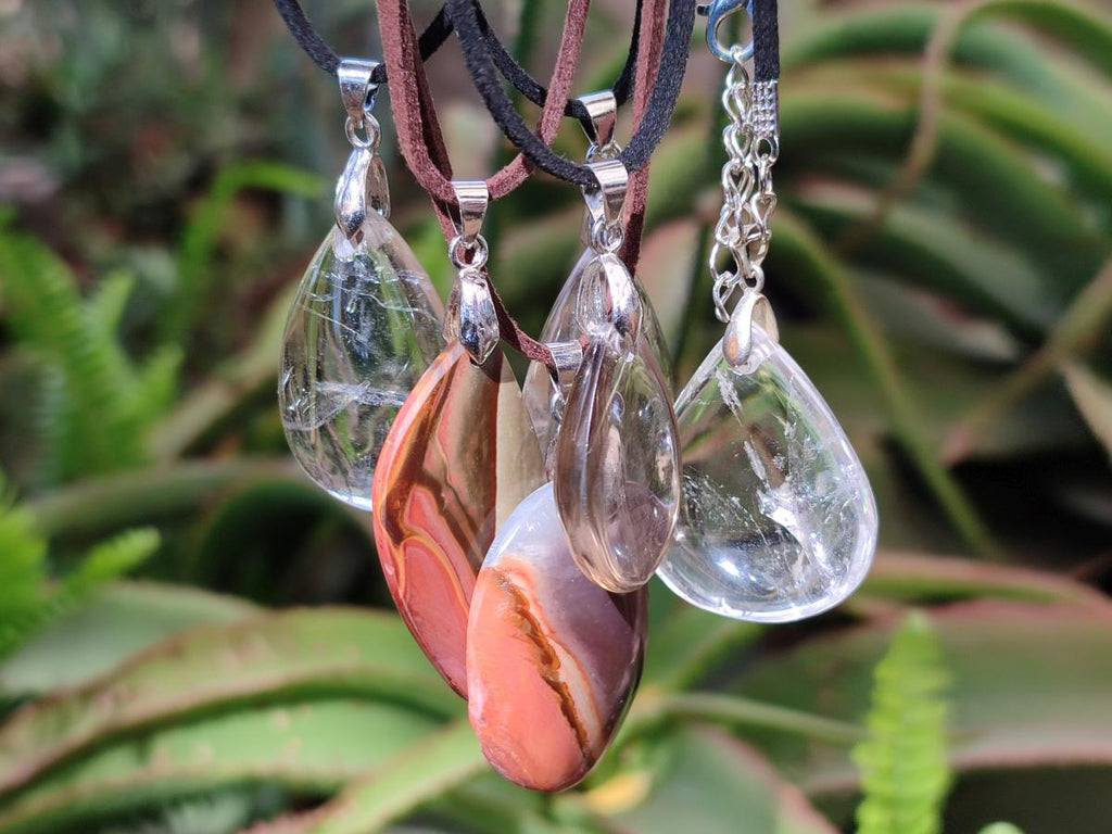 Hand Made Mix of Polychrome Jasper and Smokey Quartz Necklaces x 12 From Madagascar - Toprock Gemstones and Minerals 