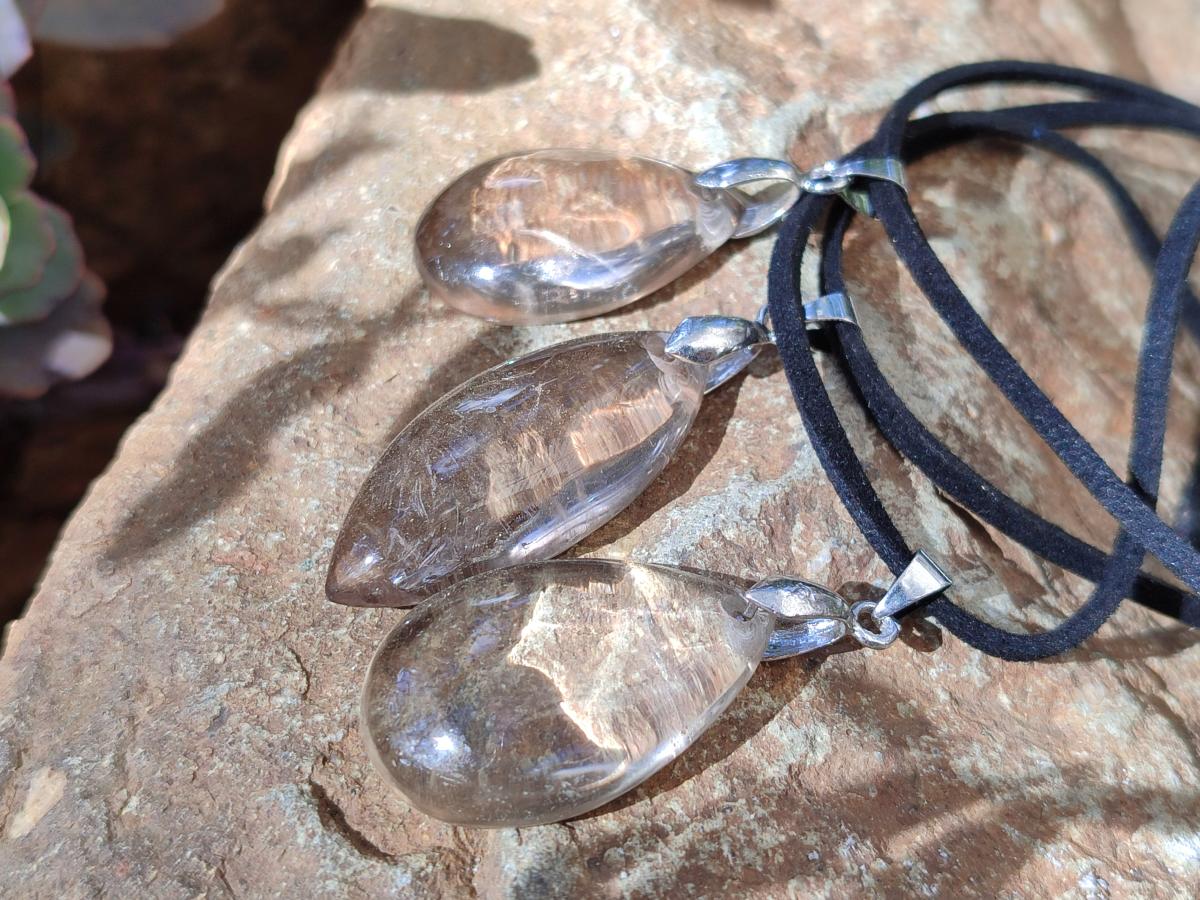 Hand Made Mix of Polychrome Jasper and Smokey Quartz Necklaces x 12 From Madagascar - Toprock Gemstones and Minerals 