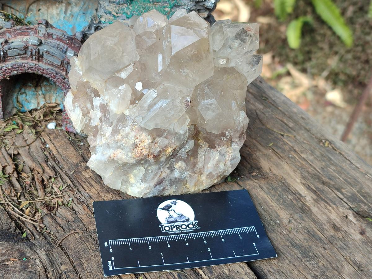 Natural Cabinet Size Pale Citrine Quartz Clusters x 2 From Luena, Congo - Toprock Gemstones and Minerals 