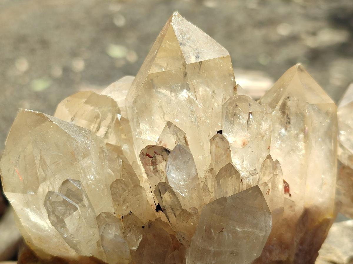 Natural Cabinet Size Pale Citrine Quartz Clusters x 2 From Luena, Congo - Toprock Gemstones and Minerals 