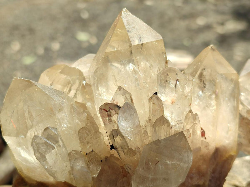 Natural Cabinet Size Pale Citrine Quartz Clusters x 2 From Luena, Congo - Toprock Gemstones and Minerals 