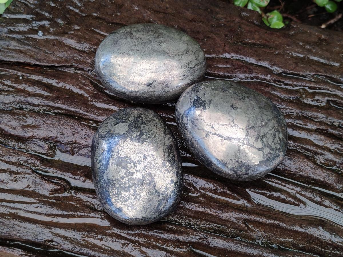 Polished Large Basalt Pharaoh Stone Galets x 3 From Iron Duke Mine, Zimbabwe - Toprock Gemstones and Minerals 