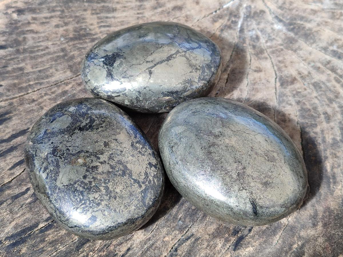 Polished Large Basalt Pharaoh Stone Galets x 3 From Iron Duke Mine, Zimbabwe - Toprock Gemstones and Minerals 