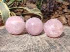 Polished Gemmy Star Rose Quartz Spheres x 3 From Madagascar - Toprock Gemstones and Minerals 