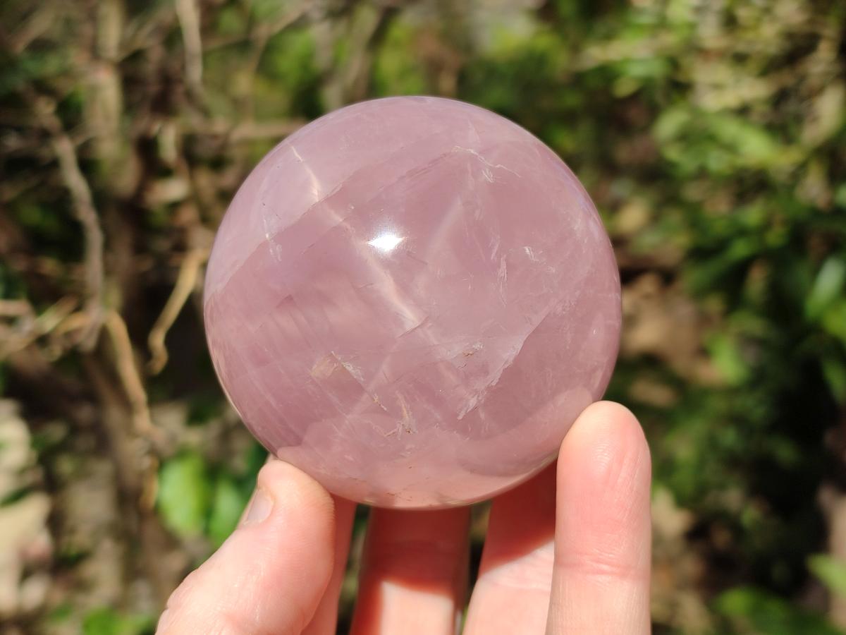 Polished Gemmy Star Rose Quartz Spheres x 3 From Madagascar - Toprock Gemstones and Minerals 