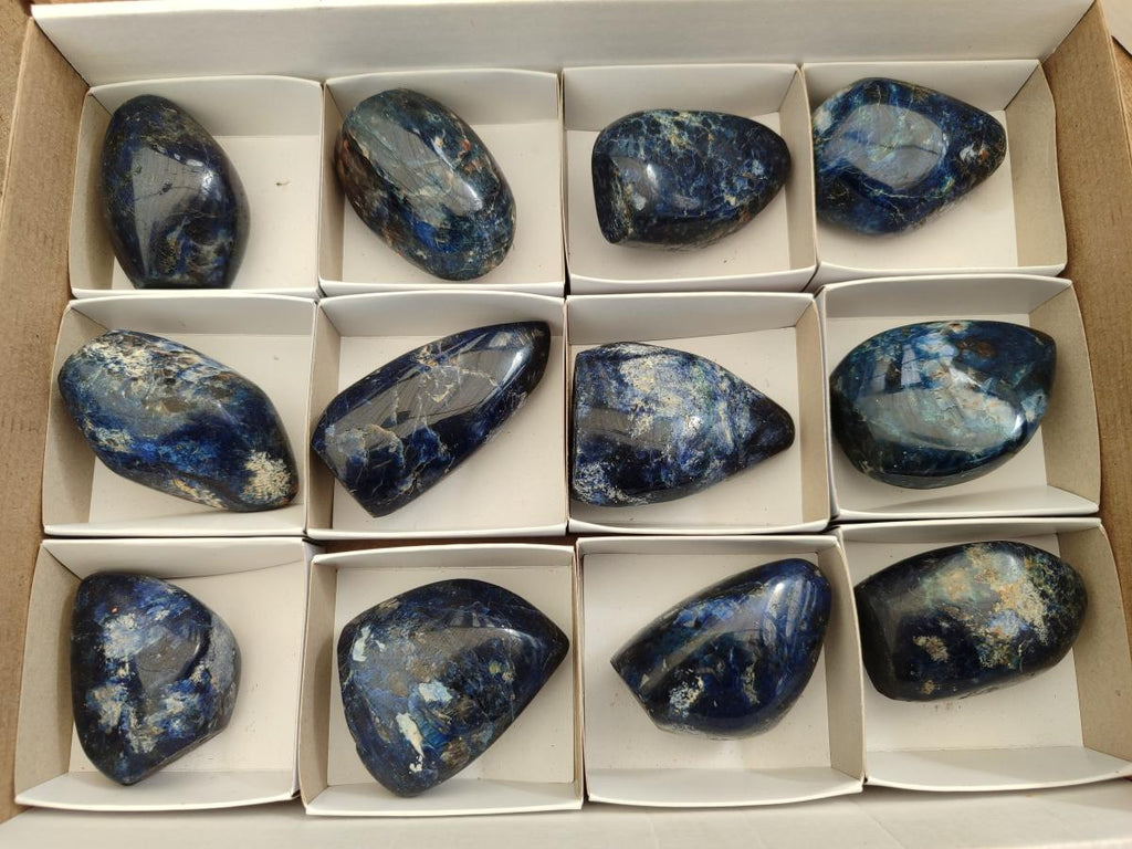 Polished Dumortierite Standing Display Pieces x 12 From Madagascar - Toprock Gemstones and Minerals 