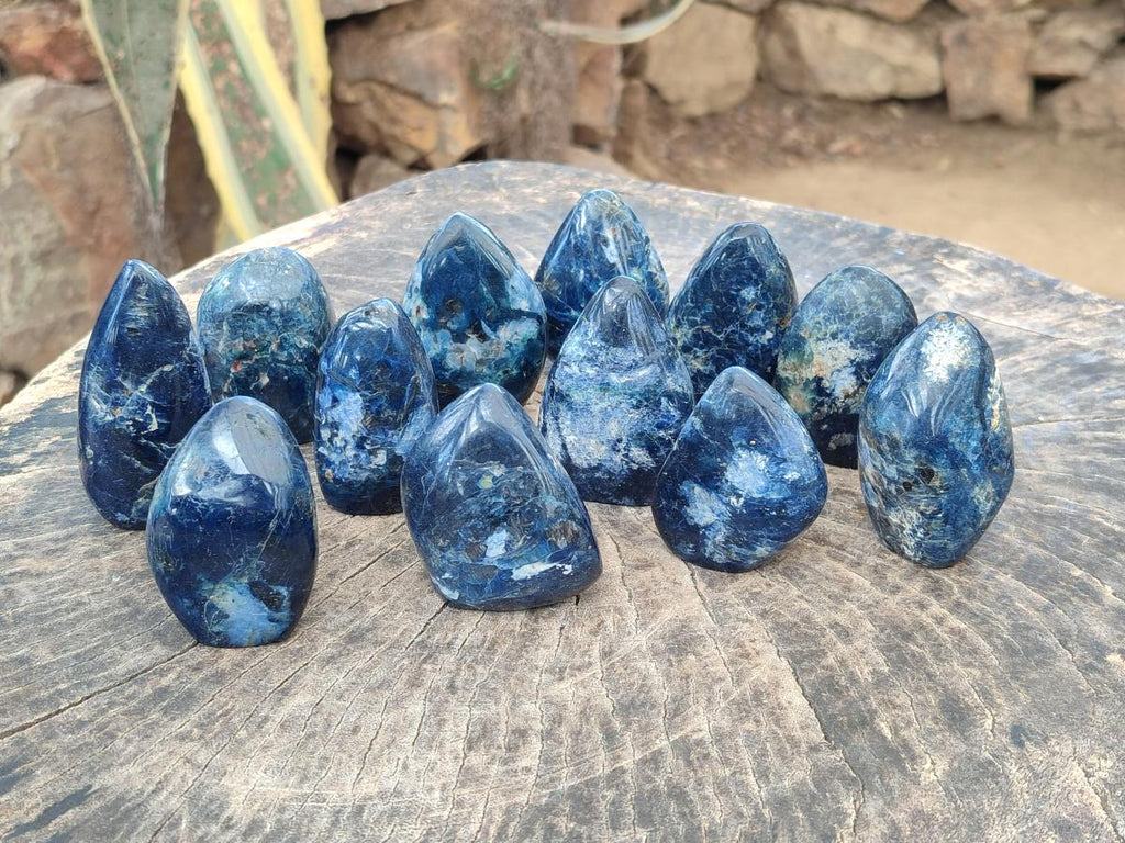 Polished Dumortierite Standing Display Pieces x 12 From Madagascar - Toprock Gemstones and Minerals 