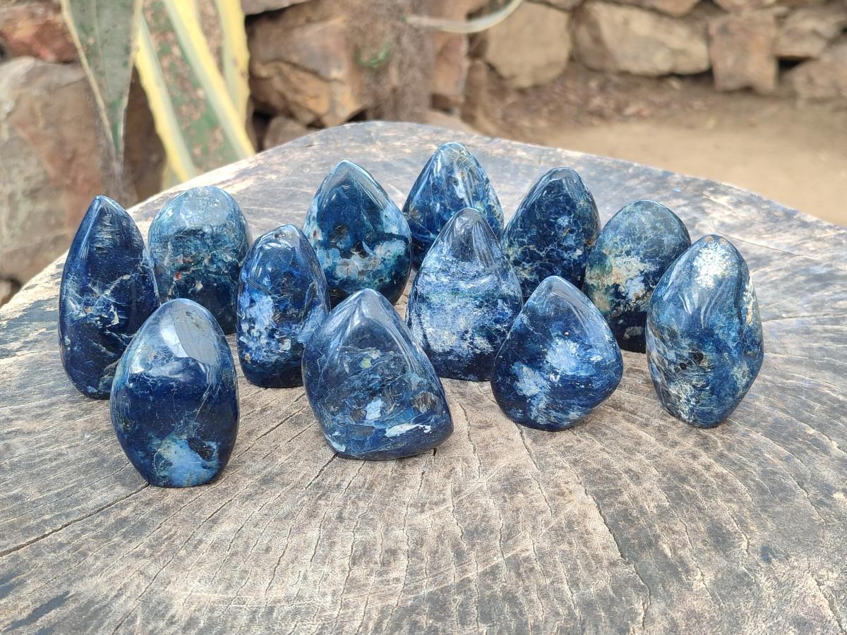 Polished Dumortierite Standing Display Pieces x 12 From Madagascar - Toprock Gemstones and Minerals 