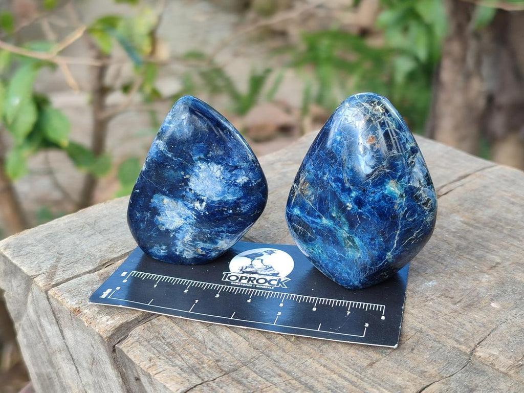 Polished Dumortierite Standing Display Pieces x 12 From Madagascar - Toprock Gemstones and Minerals 
