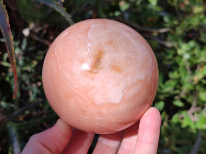 Polished Orange Twist Calcite Spheres x 2 From Madagascar - Toprock Gemstones and Minerals 