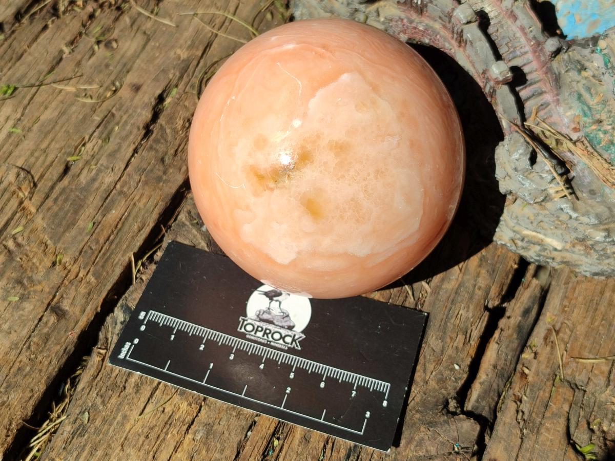 Polished Orange Twist Calcite Spheres x 2 From Madagascar - Toprock Gemstones and Minerals 