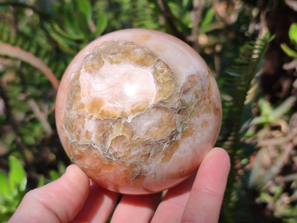 Polished Orange Twist Calcite Spheres x 2 From Madagascar - Toprock Gemstones and Minerals 