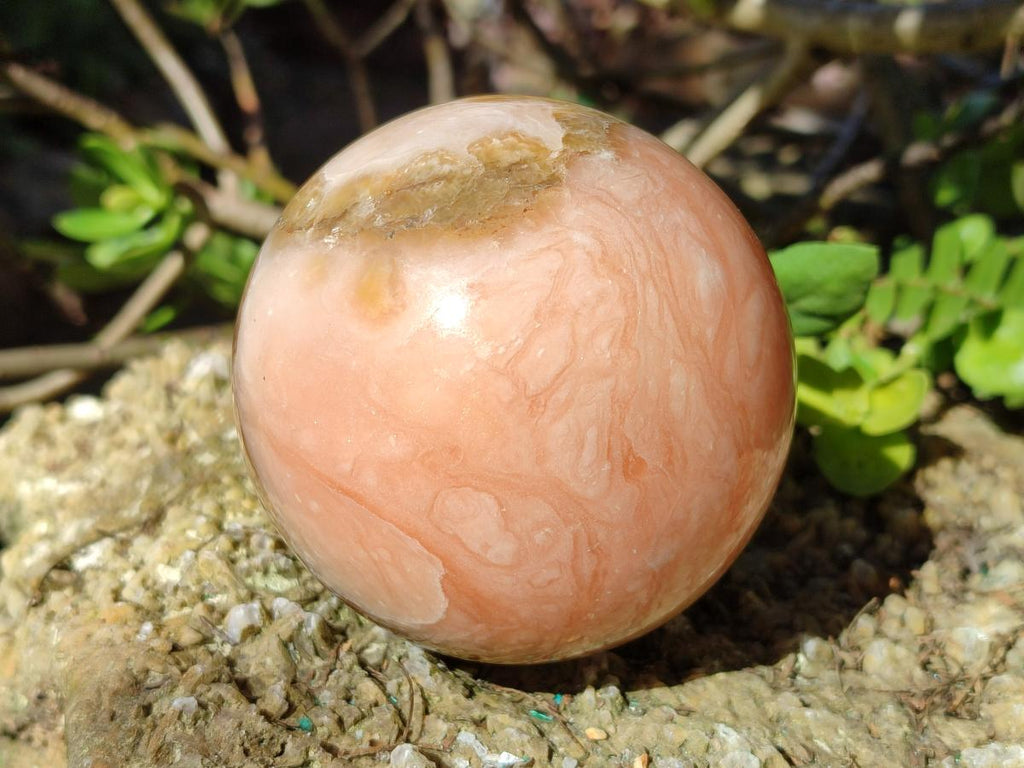 Polished Orange Twist Calcite Spheres x 2 From Madagascar - Toprock Gemstones and Minerals 
