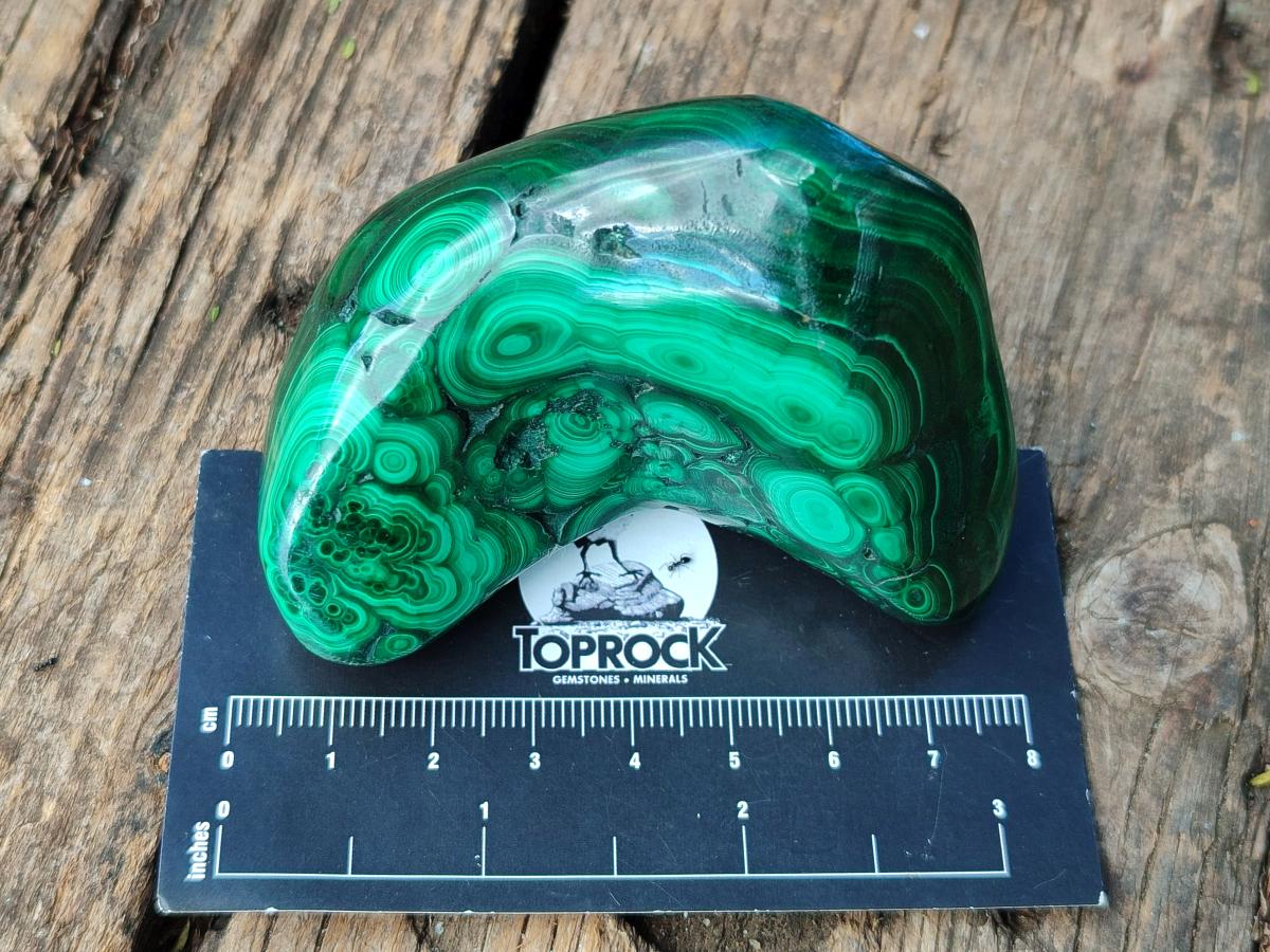 Polished Flower Banded Malachite Free Forms x 6 From Congo - Toprock Gemstones and Minerals 