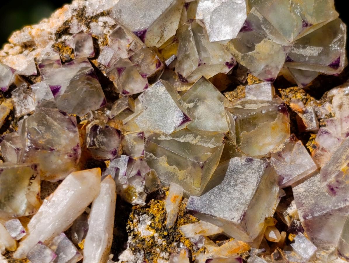 Natural Cubic Fluorite Specimens with Sprays of Acicular Quartz x 12 From Khorixas, Namibia - Toprock Gemstones and Minerals 