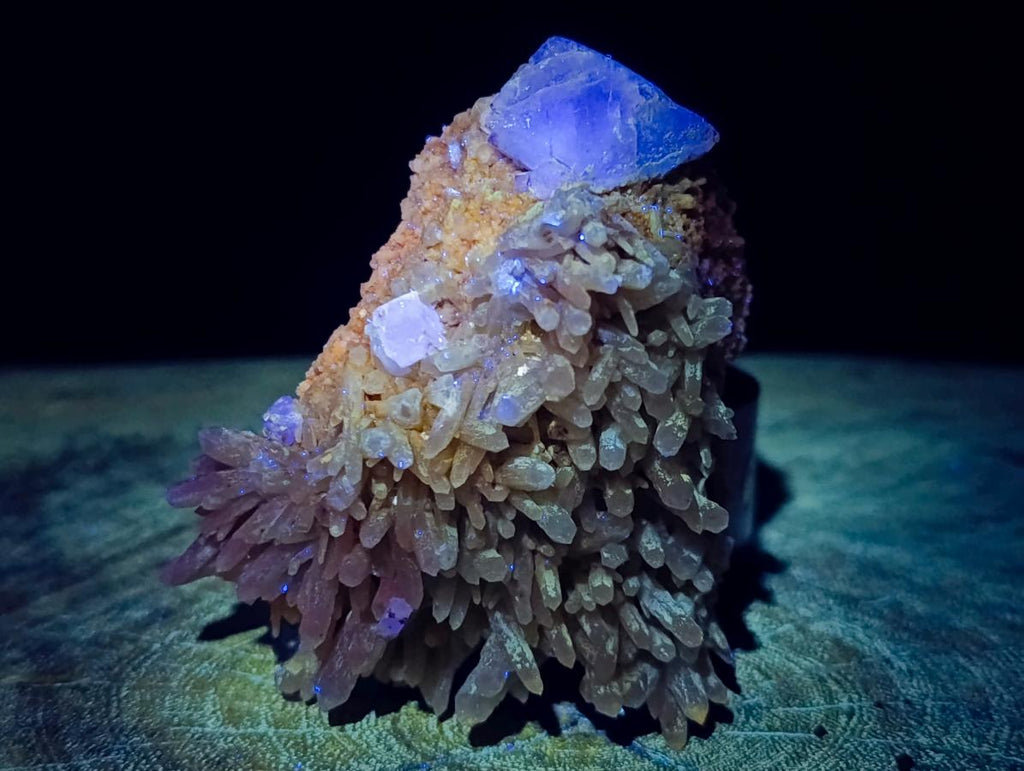 Natural Cubic Fluorite Specimens with Sprays of Acicular Quartz x 12 From Khorixas, Namibia - Toprock Gemstones and Minerals 