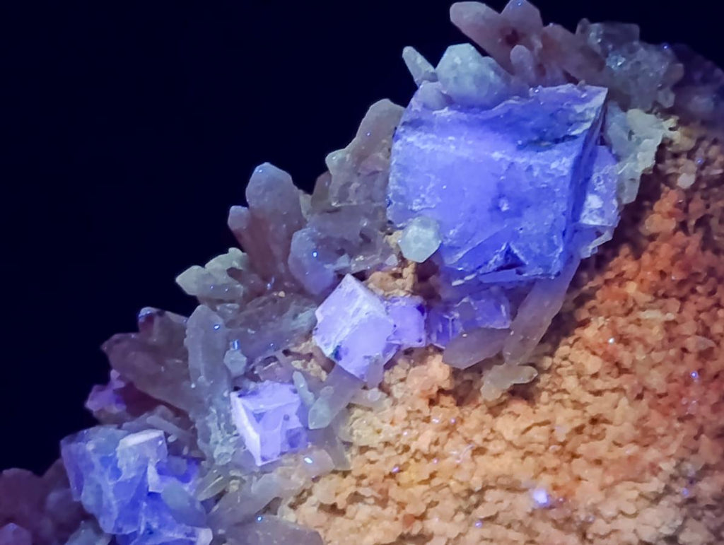 Natural Cubic Fluorite Specimens with Sprays of Acicular Quartz x 12 From Khorixas, Namibia - Toprock Gemstones and Minerals 