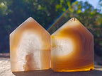 Polished Banded Agate House Shaped Slices x 12 From Madagascar - Toprock Gemstones and Minerals 