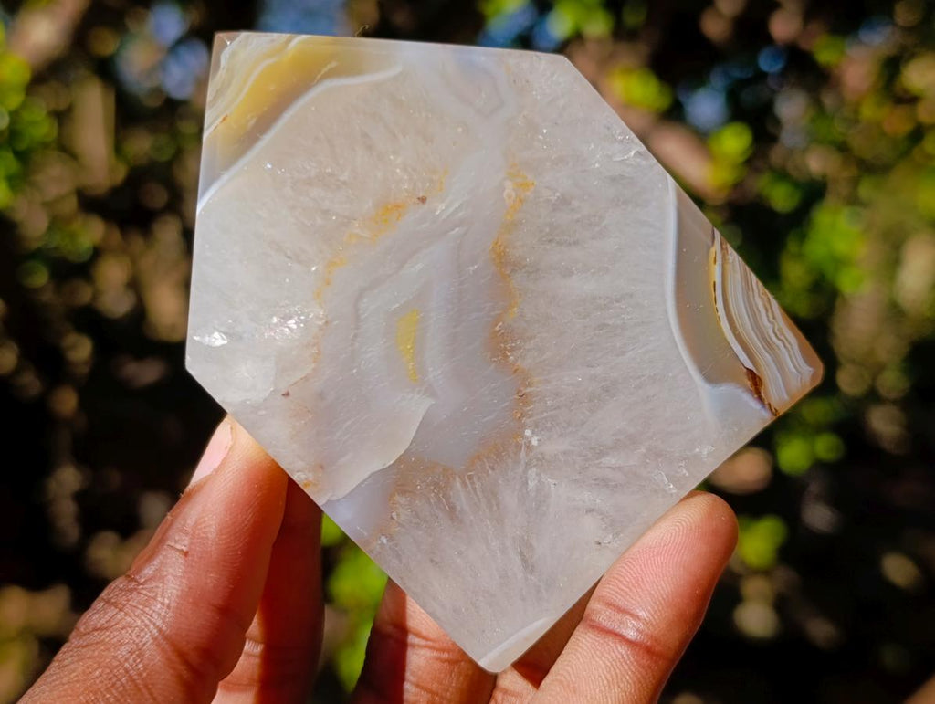 Polished Banded Agate House Shaped Slices x 12 From Madagascar - Toprock Gemstones and Minerals 