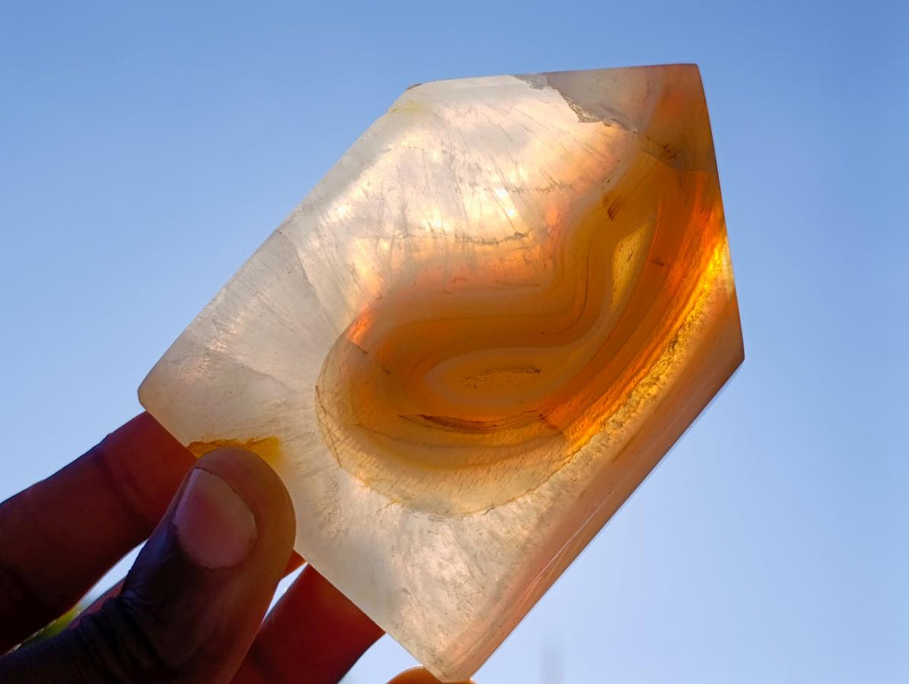 Polished Banded Agate House Shaped Slices x 12 From Madagascar - Toprock Gemstones and Minerals 