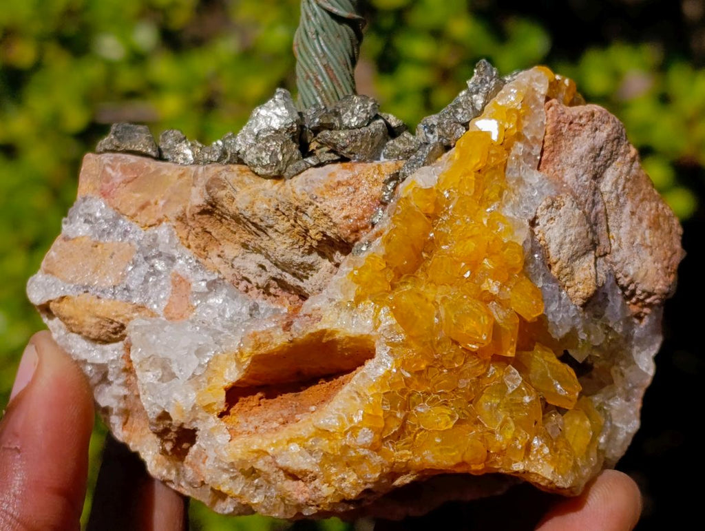 Hand Made Mixed Mineral Wire Wrap Trees x 2 From South Africa - Toprock Gemstones and Minerals 