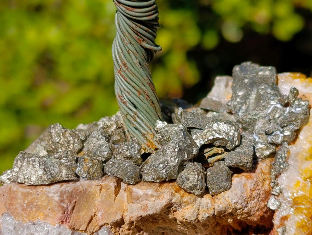 Hand Made Mixed Mineral Wire Wrap Trees x 2 From South Africa - Toprock Gemstones and Minerals 