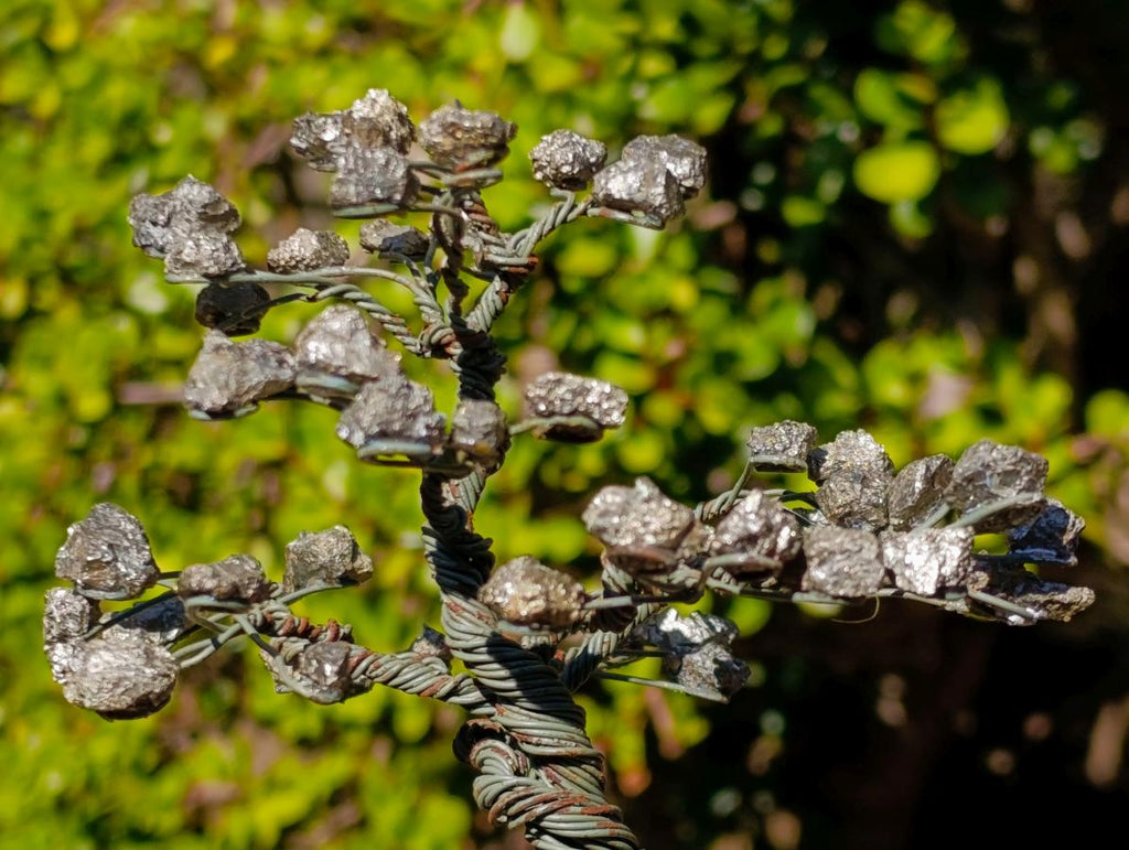 Hand Made Mixed Mineral Wire Wrap Trees x 2 From South Africa - Toprock Gemstones and Minerals 