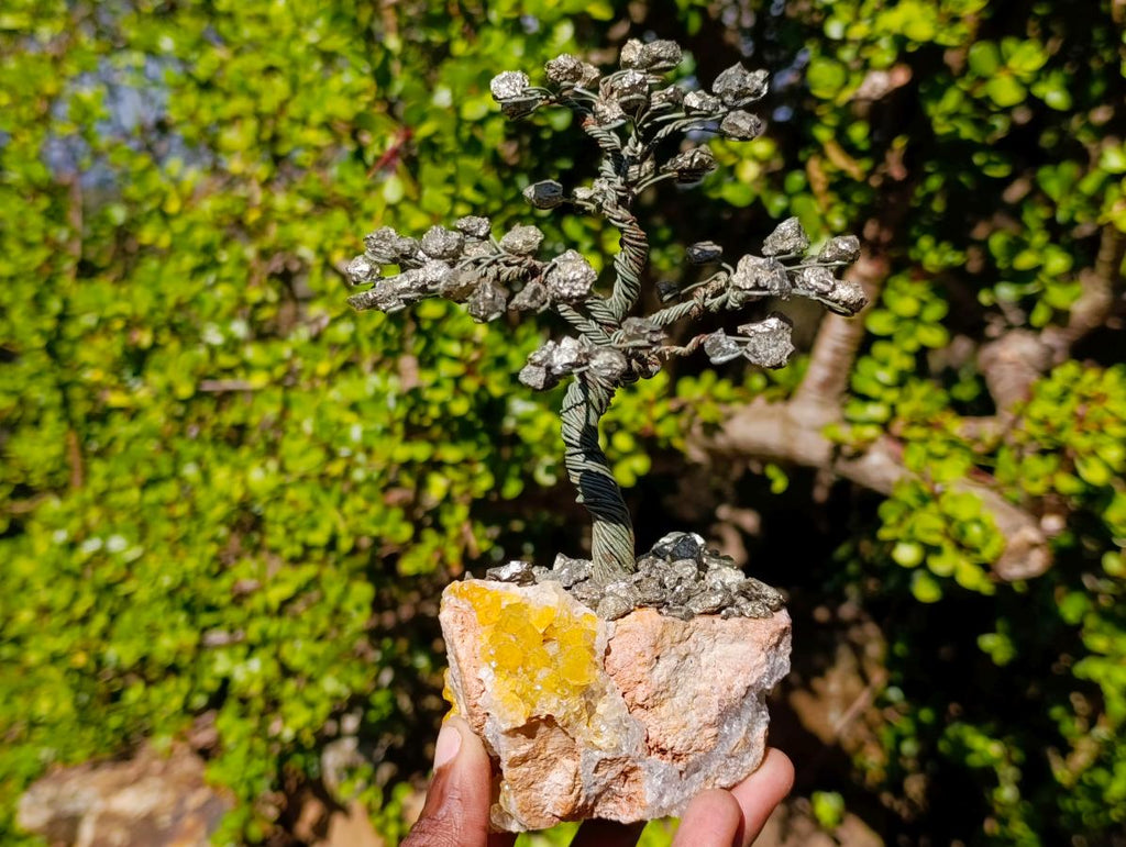 Hand Made Mixed Mineral Wire Wrap Trees x 2 From South Africa - Toprock Gemstones and Minerals 