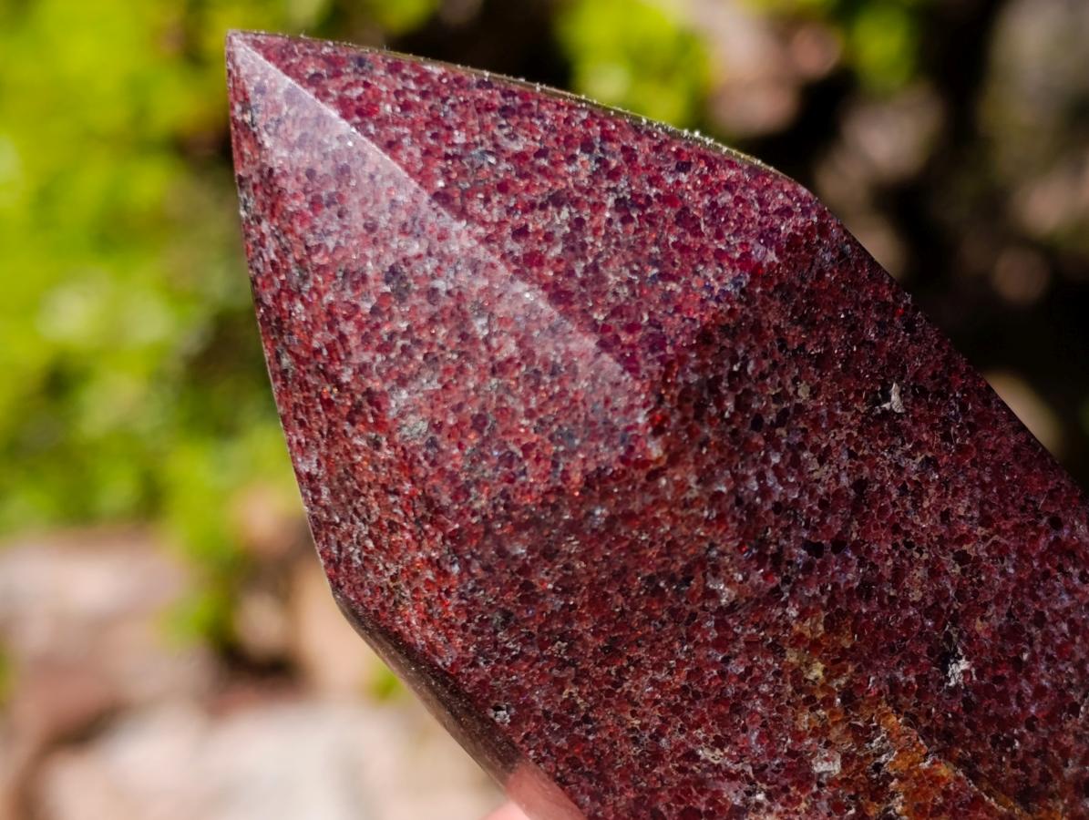 Polished Garnet Display Crystals x 2 From Mahajanga, Madagascar - Toprock Gemstones and Minerals 