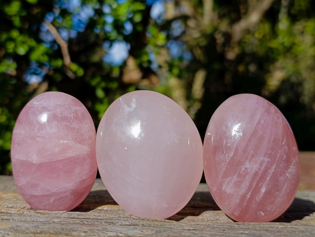 Polished Gemmy Rose Quartz Palm Stones x 20 From Madagascar - Toprock Gemstones and Minerals 