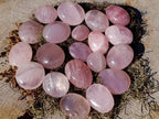 Polished Gemmy Rose Quartz Palm Stones x 20 From Madagascar - Toprock Gemstones and Minerals 