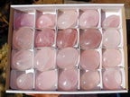 Polished Gemmy Rose Quartz Palm Stones x 20 From Madagascar - Toprock Gemstones and Minerals 