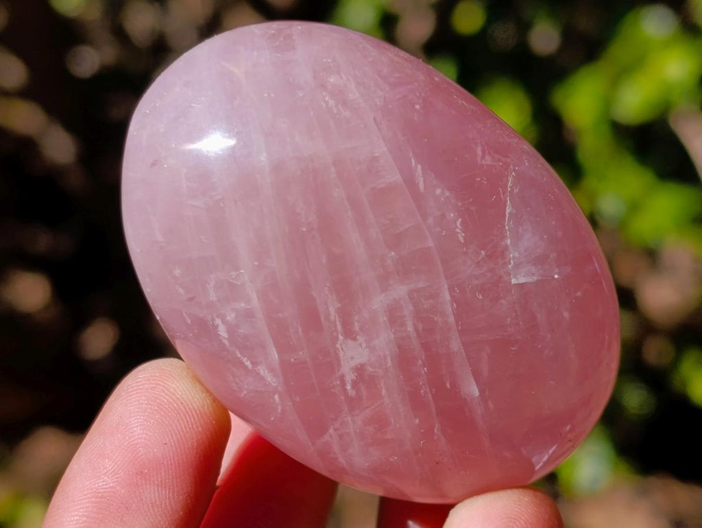 Polished Gemmy Rose Quartz Palm Stones x 20 From Madagascar - Toprock Gemstones and Minerals 