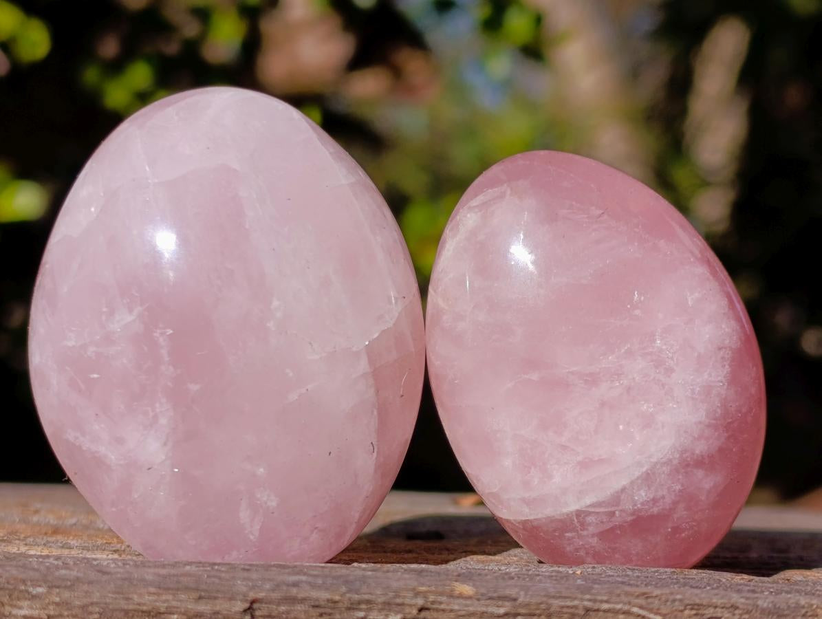 Polished Gemmy Rose Quartz Palm Stones x 20 From Madagascar - Toprock Gemstones and Minerals 