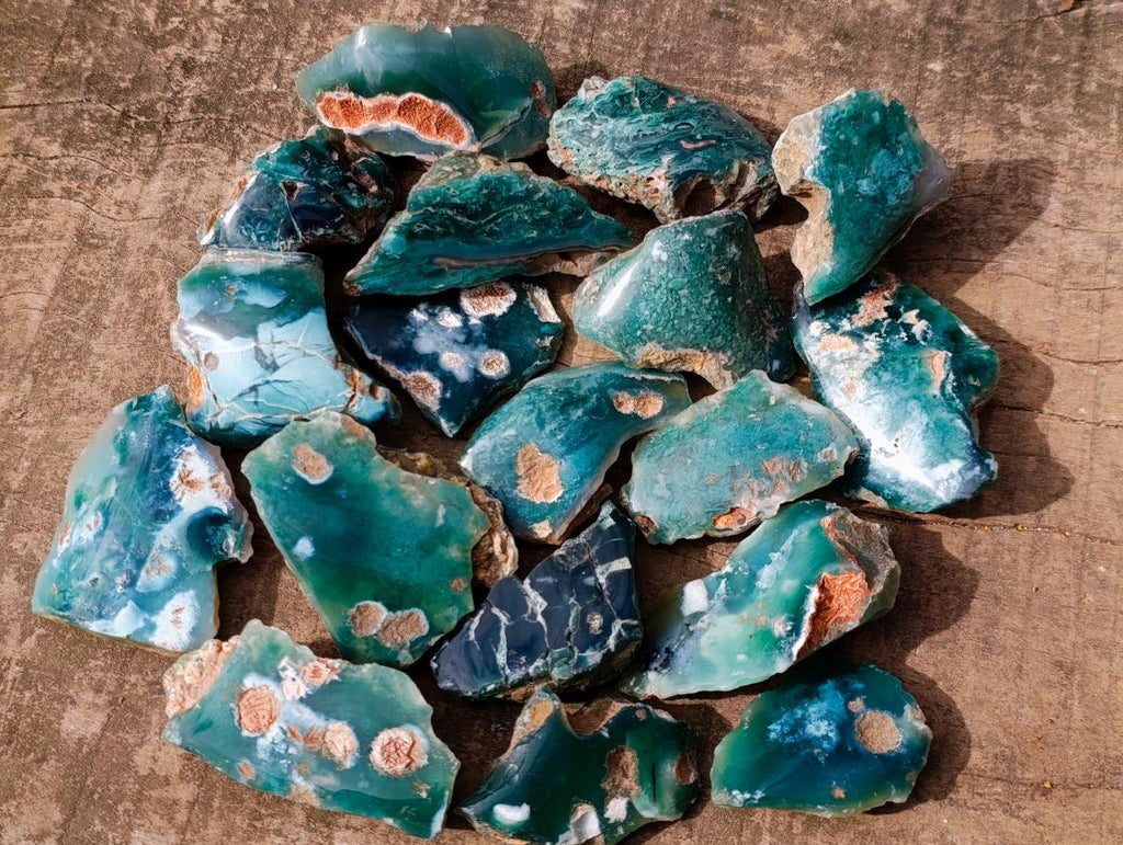 Polished One Side Mtorolite Chrysoprase Slices x 35 From Mutorashanga, Zimbabwe - Toprock Gemstones and Minerals 