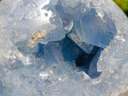 Polished and Natural Blue Celestite Geode Spheres x 3 From Sakoany, Madagascar - Toprock Gemstones and Minerals 