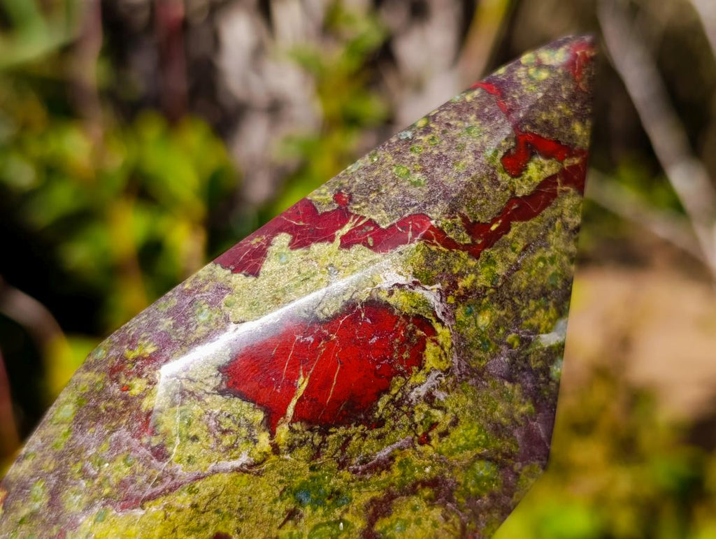 Polished Bastite Dragonsblood Stone Display Crystals x 2 From Tshipise, South Africa - Toprock Gemstones and Minerals 