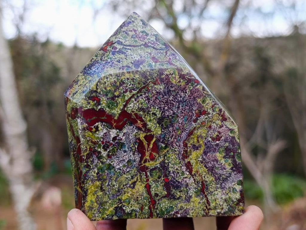 Polished Bastite Dragonsblood Stone Display Crystals x 2 From Tshipise, South Africa - Toprock Gemstones and Minerals 