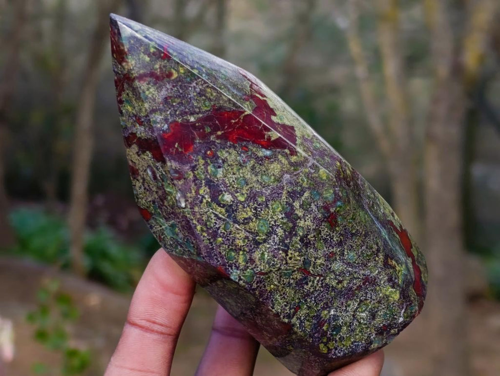 Polished Bastite Dragonsblood Stone Display Crystals x 2 From Tshipise, South Africa - Toprock Gemstones and Minerals 