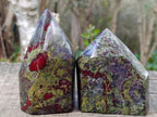 Polished Bastite Dragonsblood Stone Display Crystals x 2 From Tshipise, South Africa - Toprock Gemstones and Minerals 