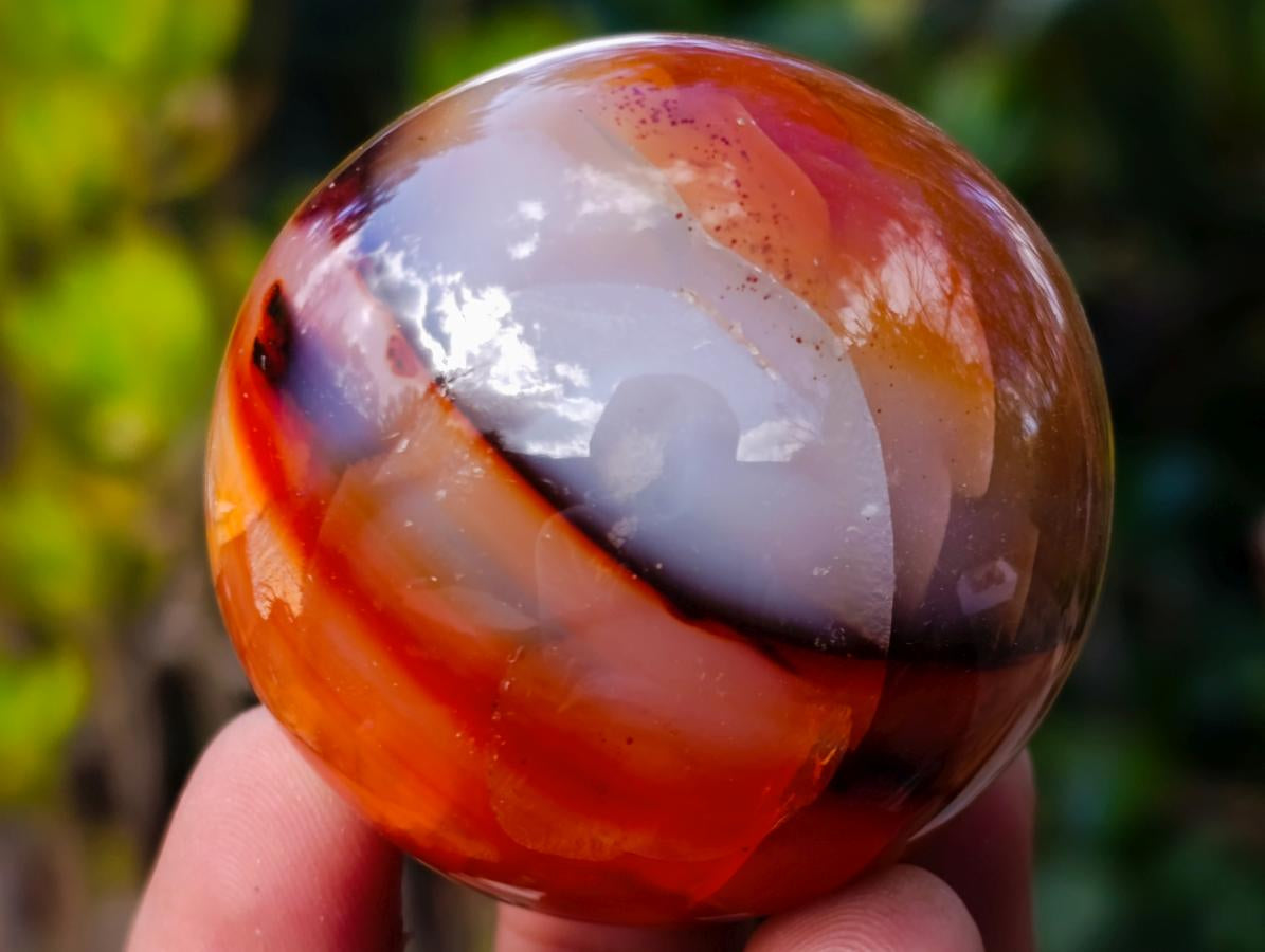 Polished and Natural Carnelian Agate Gemstone Spheres x 12 From Madagascar - Toprock Gemstones and Minerals 